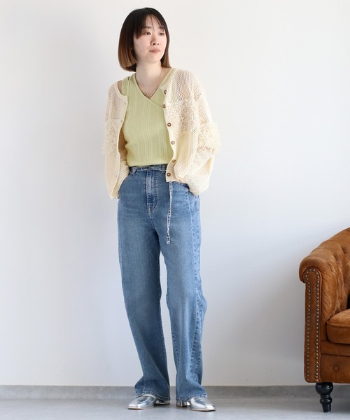 cepo（セポ）の「〈前後2way〉アシメネックタンクトップ（タンクトップ・レディース・オフホワイト/ブラック/ライム・M）」の10枚目の写真