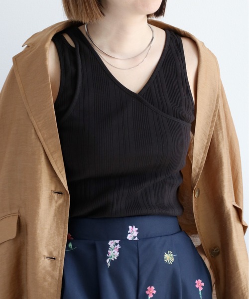 cepo（セポ）の「〈前後2way〉アシメネックタンクトップ（タンクトップ・レディース・オフホワイト/ブラック/ライム・M）」の13枚目の写真