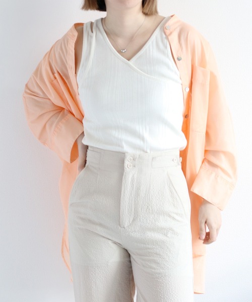 cepo（セポ）の「〈前後2way〉アシメネックタンクトップ（タンクトップ・レディース・オフホワイト/ブラック/ライム・M）」の17枚目の写真