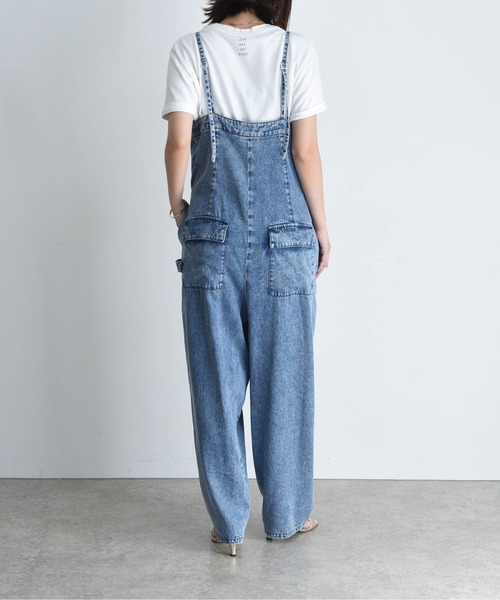 エイミーロウ　テンセルデニム　サロペット　オーバーオール　24SS M ブルー Eimee Law サロペット オーバーオール フロントジップ テンセル