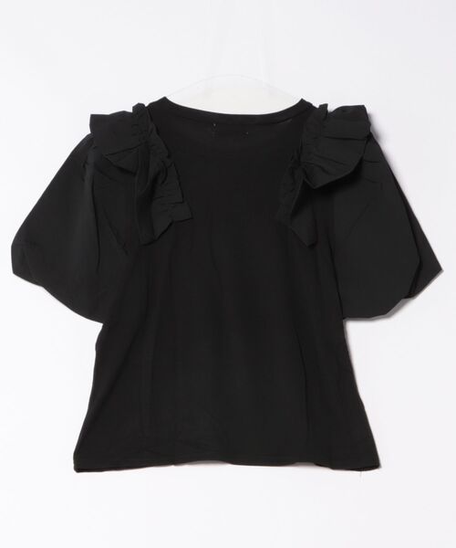urge:(アージコロン )の「【URGE:】ショルダー フリル 異素材 半袖 カットソー(Tシャツ/カットソー・レディース・ブラック/ホワイト・SMALL/MEDIUM/LARGE/X-LARGE)」の10枚目の写真