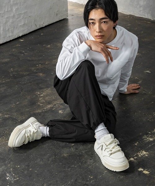 セール】ロープシューレースレザースニーカー（スニーカー）｜+CLOSET