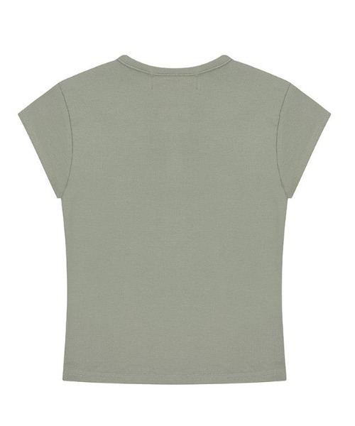 muahmuah(ムーアムーア)の「A'GEM/9 × .kom 『muah muah/ムーアムーア』SLIM FIT REGULAR BUTTON HALF T-SHIRT/スリムレギュラーボタン半袖Tシャツ(Tシャツ/カットソー・レディース・カーキ/ブラック/アイボリー・FREE)」の21枚目の写真