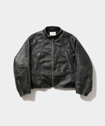 beautiful people(r[eBts[v)double-end stone    wash leather jacket(C_[XWPbg)