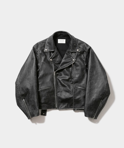 Beautiful people ライダースジャケット（ダブル） double-end stone wash leather jacket（ライダースジャケット