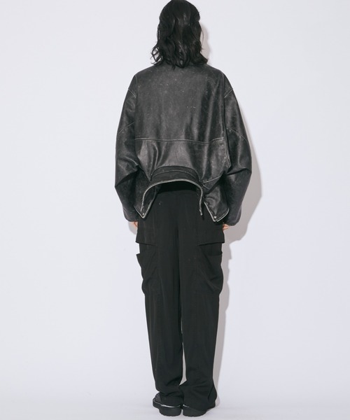 beautiful people（ビューティフルピープル）の「double-end stone    wash leather jacket（ライダースジャケット・メンズ・ブラック・40）」の12枚目の写真