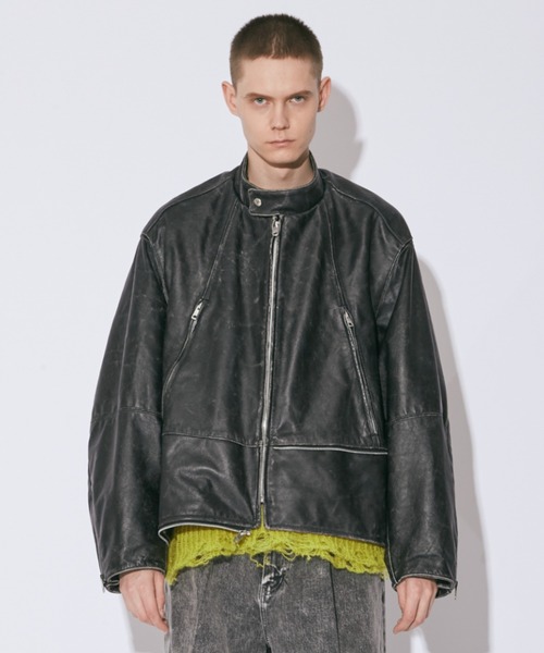 25ssbeautiful people ダブルエンドライダース double-end stone wash leather jacket – beautiful people