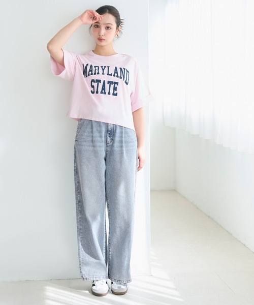 coca（coca）（コカ）の「タックデニムパンツ（デニムパンツ・レディース・ホワイト/ライトブルー/ブルー・S/M/L）」の7枚目の写真