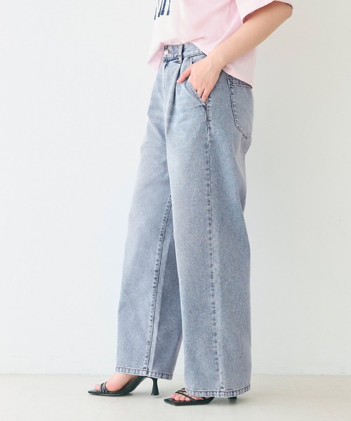 coca（coca）（コカ）の「タックデニムパンツ（デニムパンツ・レディース・ホワイト/ライトブルー/ブルー・S/M/L）」の6枚目の写真