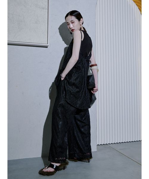 【限定品】 セール】【00サイズ】＜YUKIKO KOJIMAさんコラボ＞レース サロペット・オーバーオール・オールインワン