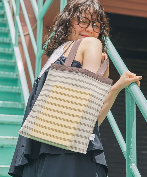 MILLER（ミラー）の「【Robert P. Miller / ロバート・ピー・ミラー】メッシュ ボーダー柄 トートバッグ（トートバッグ・レディース・イエロー/オレンジ/レッド/グリーン・FREE）」の21枚目の写真