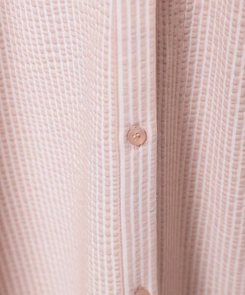 ITS'DEMO（イッツデモ）の「【洗濯機OK／洗濯後しわになりにくい】カットサッカー前開きワンピース（ワンピース・レディース・ベージュ/ネイビー/オレンジ/サックスブルー・00）」の8枚目の写真