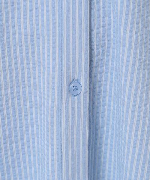 ITS'DEMO（イッツデモ）の「【洗濯機OK／洗濯後しわになりにくい】カットサッカー前開きワンピース（ワンピース・レディース・ベージュ/ネイビー/オレンジ/サックスブルー・00）」の18枚目の写真