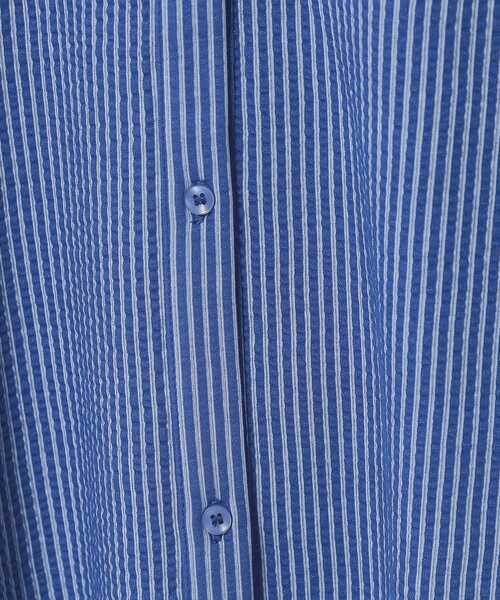 ITS'DEMO（イッツデモ）の「【洗濯機OK／洗濯後しわになりにくい】カットサッカー前開きワンピース（ワンピース・レディース・ベージュ/ネイビー/オレンジ/サックスブルー・00）」の22枚目の写真