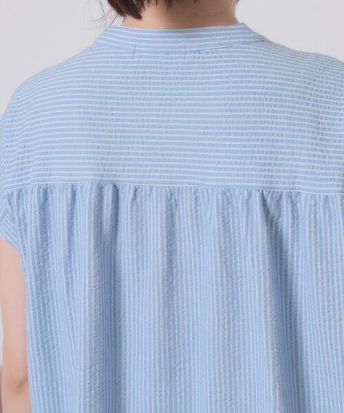 ITS'DEMO（イッツデモ）の「【洗濯機OK／洗濯後しわになりにくい】カットサッカー前開きワンピース（ワンピース・レディース・ベージュ/ネイビー/オレンジ/サックスブルー・00）」の12枚目の写真