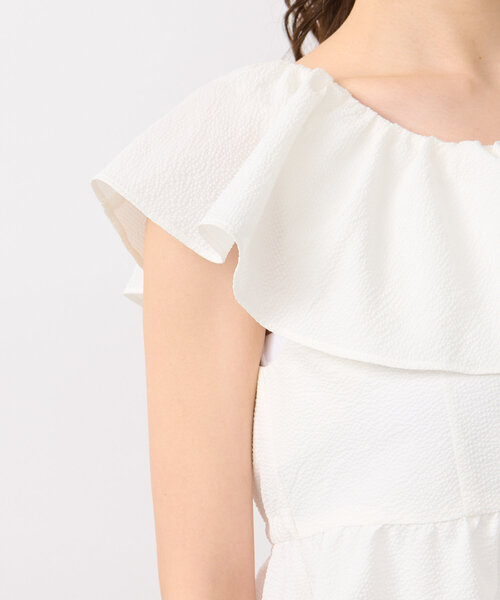 La boutique BonBon(ラブティックボンボン)の「【最強モテブラウス】アシメラッフルキャミブラウス(シャツ/ブラウス・レディース・グレイッシュベージュ/ホワイト/ブルー系その他・FREE)」の6枚目の写真