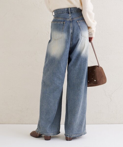 mystic(ミスティック)の「【3サイズ展開】カットオフオーバーダイデニム(デニムパンツ・レディース・ブルー系その他2/ブルー・0/1/2)」の5枚目の写真