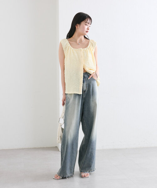セール】カットオフオーバーダイデニム（デニムパンツ）｜mystic