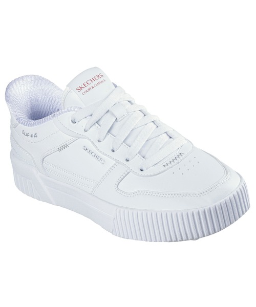 SKECHERS(スケッチャーズ)の「SKECHERS HANDS FREE SLIP-INS JADE-PUT IT IN NEUTRAL / スケッチャーズ ハンズフリースリップインズジェイド-プット イットイン ニュートラル(スニーカー・レディース・ホワイト/ブラック×ホワイト・25cm/24.5cm/24cm/23.5cm/23cm/22.5cm)」の1枚目の写真