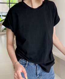 綿混サイドギャザーTシャツ カットソー