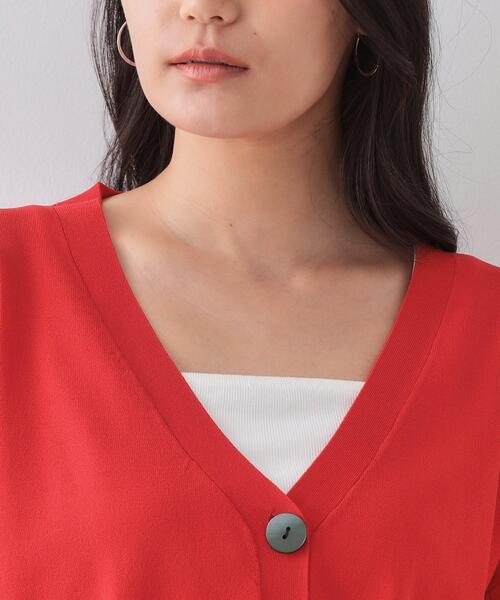 OPAQUE.CLIP(オペークドットクリップ)の「UV Vネックニットカーディガン【接触冷感/洗濯機洗い可/抗ピル】(カーディガン/ボレロ・レディース・ブラック/ブラウン系その他/レッド系1/ホワイト・00)」の18枚目の写真