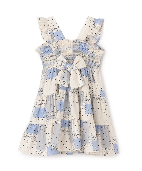 petit main（プティマイン）の「【リンク】総柄シャーリングワンピース(キッズ)（ワンピース・キッズ・ライトベージュ/ブルー・90cm/120cm/80ｃｍ/130cm/110cm/100cm）」の14枚目の写真