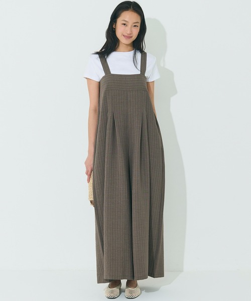 リネンライクワイドサロペット（サロペット/オーバーオール）｜coca
