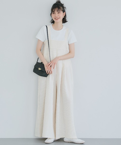 リネンライクワイドサロペット（サロペット/オーバーオール）｜coca