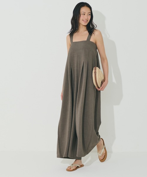 coca(coca)(コカ)の「リネンライクワイドサロペット(サロペット/オーバーオール・レディース・ブラウン/アイボリー・L/M)」の11枚目の写真