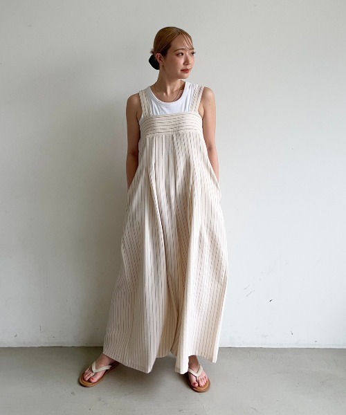 リネンライクワイドサロペット（サロペット/オーバーオール