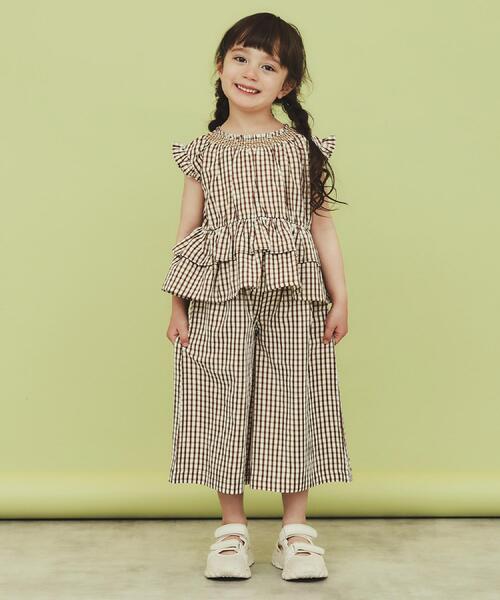THE SHOP TK （ザ ショップ ティーケー ）の「【110-150】ギンガムチェック柄パンツ/セットアップ可・洗濯機OK（その他パンツ・キッズ・ブラック系1/キャメル・11/12/13/14/15 ）」の3枚目の写真