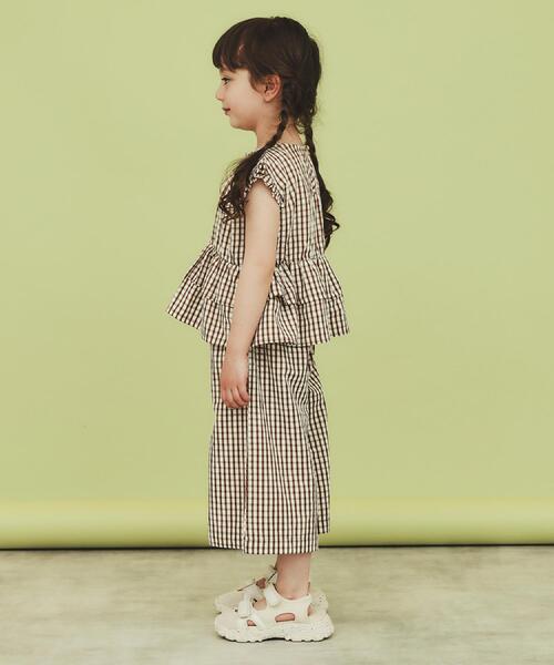 THE SHOP TK （ザ ショップ ティーケー ）の「【110-150】ギンガムチェック柄パンツ/セットアップ可・洗濯機OK（その他パンツ・キッズ・ブラック系1/キャメル・11/12/13/14/15 ）」の4枚目の写真