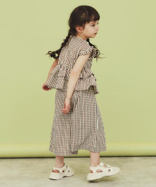 THE SHOP TK （ザ ショップ ティーケー ）の「【110-150】ギンガムチェック柄パンツ/セットアップ可・洗濯機OK（その他パンツ・キッズ・ブラック系1/キャメル・11/12/13/14/15 ）」の5枚目の写真