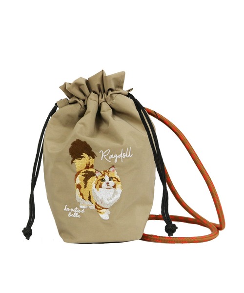 salle de bal（サルデバル）の「【 polka polka / ポルカポルカ 】 アニマル刺繍コードショルダーバッグ　SDI（ショルダーバッグ・レディース・ブラック/ブルー/グレー/ベージュ/ネイビー/グリーン・FREE）」の3枚目の写真