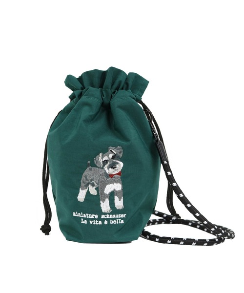 salle de bal（サルデバル）の「【 polka polka / ポルカポルカ 】 アニマル刺繍コードショルダーバッグ　SDI（ショルダーバッグ・レディース・ブラック/ブルー/グレー/ベージュ/ネイビー/グリーン・FREE）」の4枚目の写真