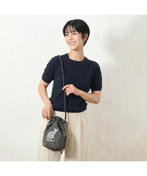 salle de bal（サルデバル）の「【 polka polka / ポルカポルカ 】 アニマル刺繍コードショルダーバッグ　SDI（ショルダーバッグ・レディース・ブラック/ブルー/グレー/ベージュ/ネイビー/グリーン・FREE）」の7枚目の写真