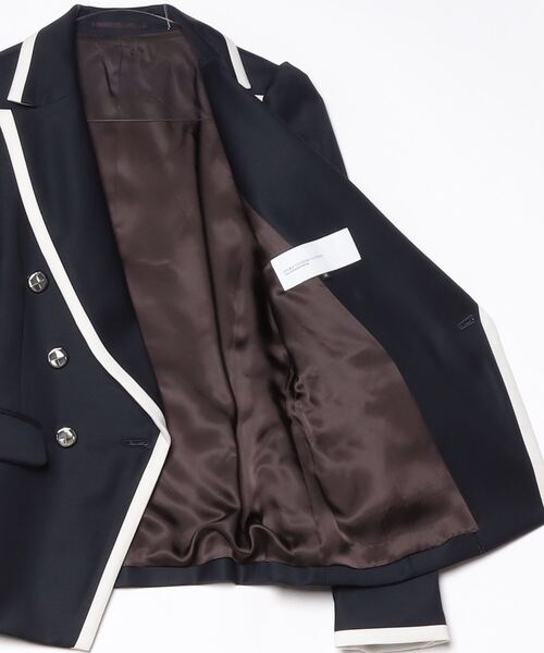 DOUBLE STANDARD CLOTHING（ダブルスタンダードクロージング）の「ウールシルク ダブルブレストジャケット（テーラードジャケット・レディース・ネイビー・38/36）」の16枚目の写真