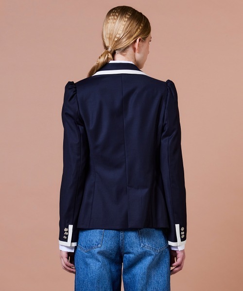 DOUBLE STANDARD CLOTHING（ダブルスタンダードクロージング）の「ウールシルク ダブルブレストジャケット（テーラードジャケット・レディース・ネイビー・38/36）」の5枚目の写真