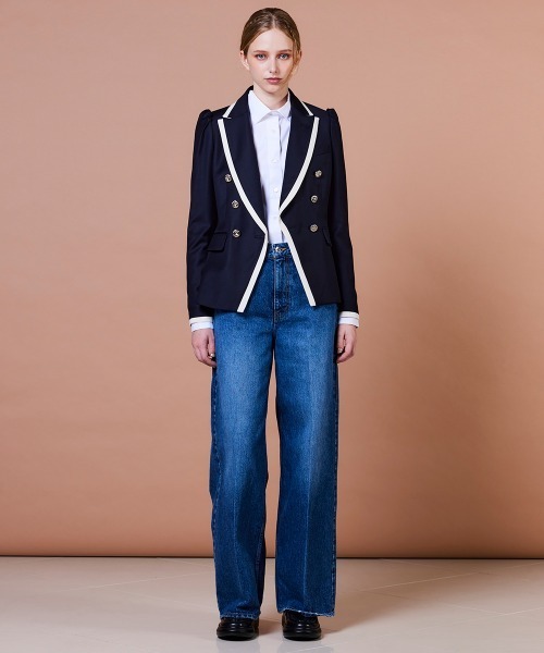 DOUBLE STANDARD CLOTHING（ダブルスタンダードクロージング）の「ウールシルク ダブルブレストジャケット（テーラードジャケット・レディース・ネイビー・38/36）」の14枚目の写真