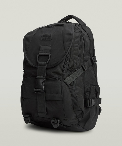 G-STAR RAW ブラック ナイロン リュック・バックパック Cargo Backpack 2.0/ミリタリーディテールカーゴポケットバックパック