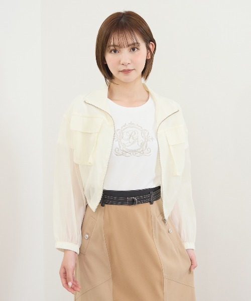 REDYAZEL（レディアゼル）の「フロントポケットシアージャケット（ノーカラージャケット・レディース・ブラック/オフホワイト/ベージュ/ミント・FREE）」の3枚目の写真