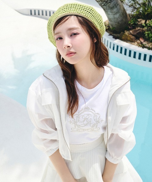 REDYAZEL（レディアゼル）の「フロントポケットシアージャケット（ノーカラージャケット・レディース・ブラック/オフホワイト/ベージュ/ミント・FREE）」の5枚目の写真