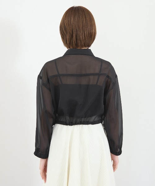 REDYAZEL（レディアゼル）の「フロントポケットシアージャケット（ノーカラージャケット・レディース・ブラック/オフホワイト/ベージュ/ミント・FREE）」の20枚目の写真