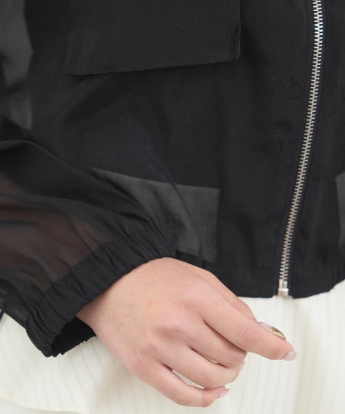 REDYAZEL（レディアゼル）の「フロントポケットシアージャケット（ノーカラージャケット・レディース・ブラック/オフホワイト/ベージュ/ミント・FREE）」の21枚目の写真