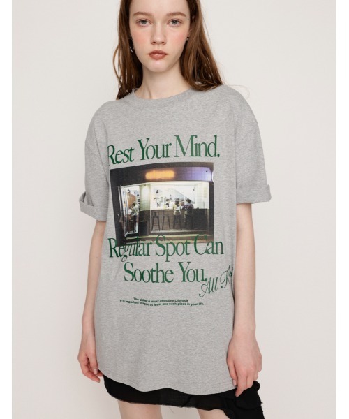 tシャツ PHOTO LOGO 2SIZE T/SH フォト ロゴ ツーサイズ ティーシャツ 半袖 夏服 レディース PHOTO LOGO 2SIZE T/SH フォト ロゴ ツーサイズ ティーシャツ