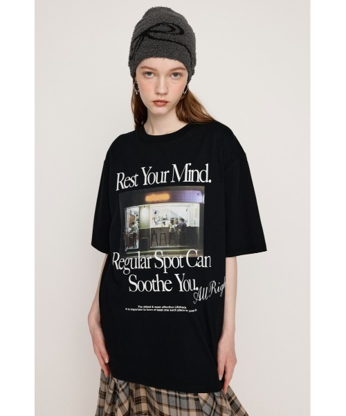 tシャツ PHOTO LOGO 2SIZE T/SH フォト ロゴ ツーサイズ ティーシャツ 半袖 夏服 レディース PHOTO LOGO 2SIZE T/SH フォト ロゴ ツーサイズ ティーシャツ