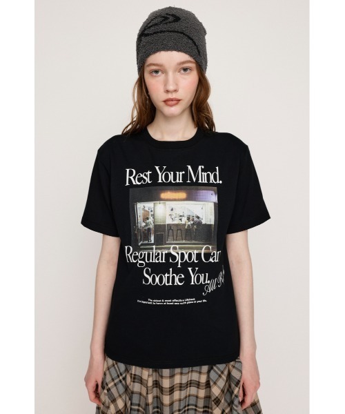 SLY（スライ）の「PHOTO LOGO 2SIZE T/SH フォト ロゴ ツーサイズ ティーシャツ 半袖 夏服（Tシャツ/カットソー・レディース・ブラック/杢グレー/ホワイト/ブラウン/ピンク・1/2）」の11枚目の写真