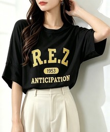 プリント入りオーバーサイズTシャツ