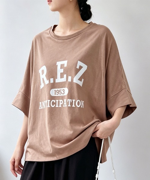 ONEP STAR(ワンピスター)の「プリント入りオーバーサイズTシャツ(Tシャツ/カットソー・レディース・ベージュ/ブラック×イエロー/モカ/グレー×サックスブルー/ホワイト×イエロー/ホワイト×ブラック/グレー×ホワイト・MEDIUM)」の16枚目の写真