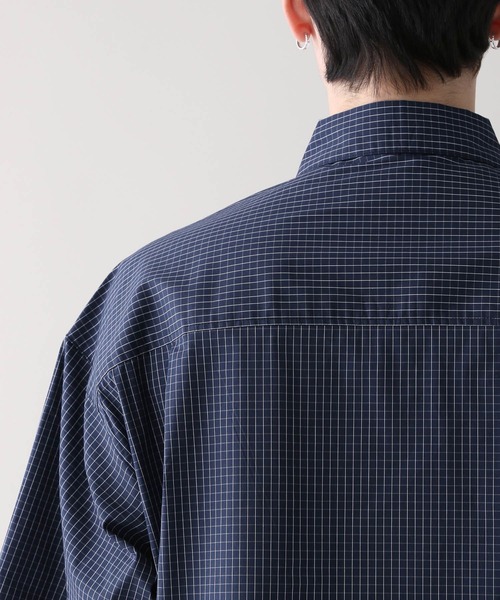 RAGEBLUE（レイジブルー）の「ミニチェック柄ビッグポケットドロストシャツ（シャツ/ブラウス・メンズ・ネイビー/オフホワイト/ライトブルー・MEDIUM/LARGE）」の21枚目の写真